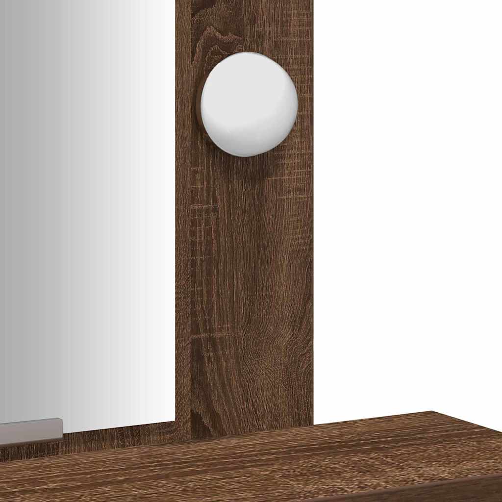 Sminkebord Brun Eik LED 50x41x140 cm