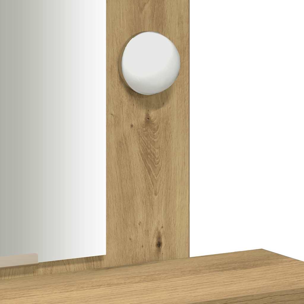Sminkebord med speillys Brun 50 x 41 x 140 cm