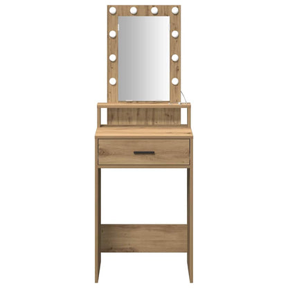 Sminkebord med speillys Brun 50 x 41 x 140 cm