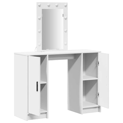 Sminkebord Hvit LED 102x33x135 cm