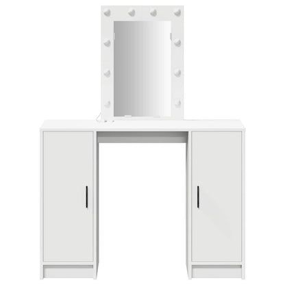 Sminkebord Hvit LED 102x33x135 cm