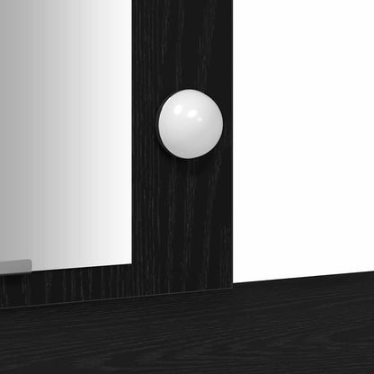 Sminkebord Svart Eik LED 102x33x135 cm