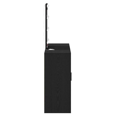 Sminkebord Svart Eik LED 102x33x135 cm