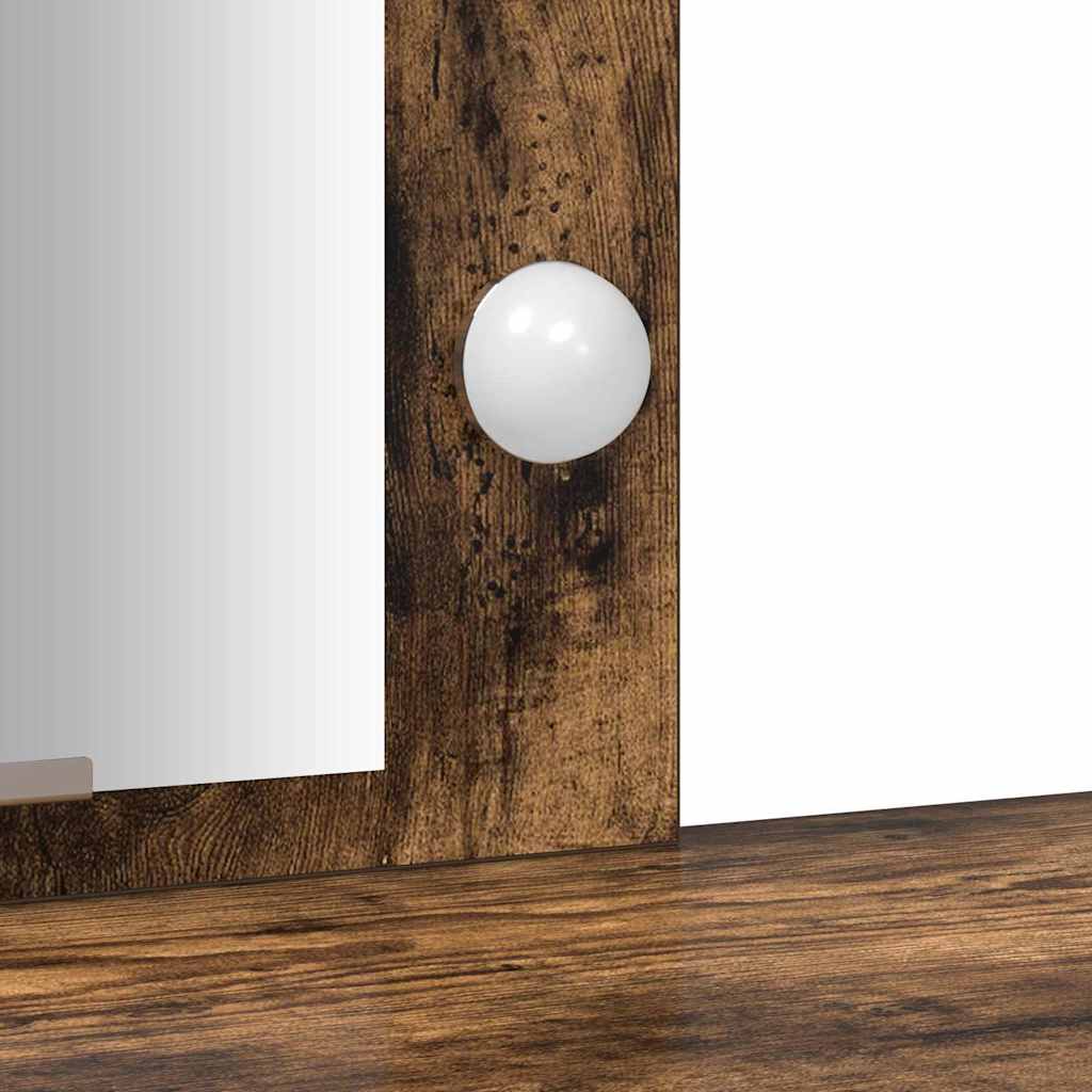 Sminkebord Røkt Eik LED 102x33x135 cm
