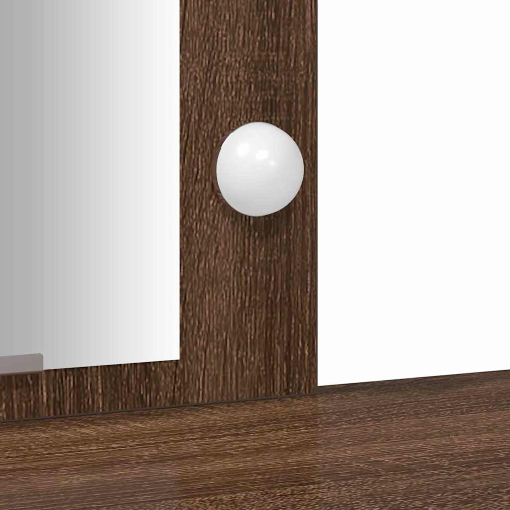 Sminkebord Brun Eik LED 102x33x135 cm