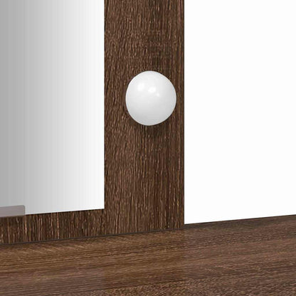 Sminkebord Brun Eik LED 102x33x135 cm