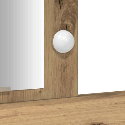 Sminkebord Brun Eik LED 102x33x135 cm