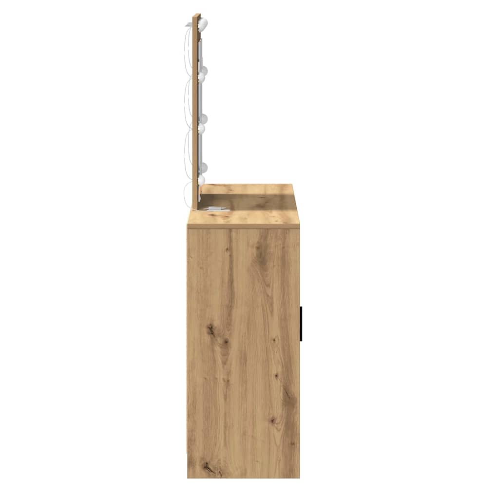 Sminkebord Brun Eik LED 102x33x135 cm