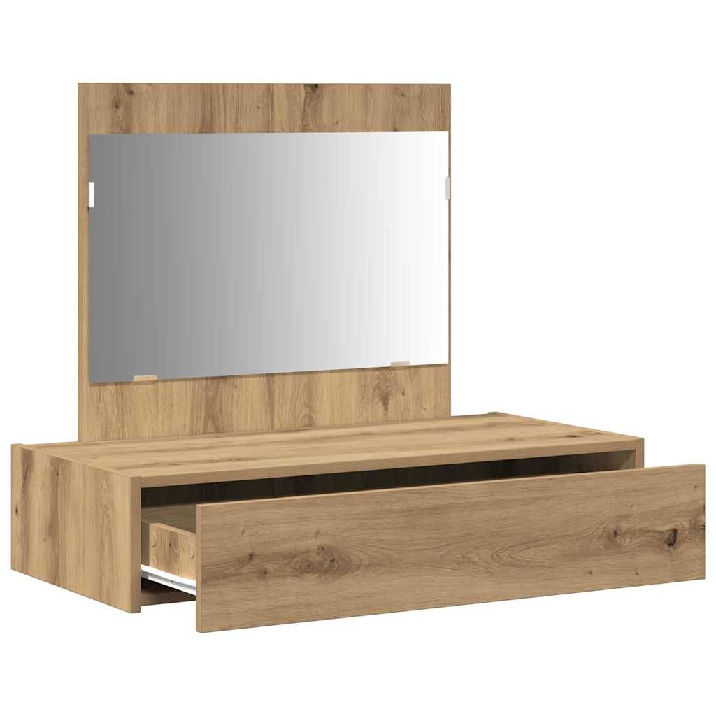 Sminkebord Brun Eik Vegghengt 83x40x70 cm