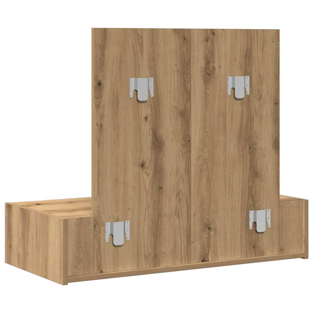 Sminkebord Brun Eik Vegghengt 83x40x70 cm