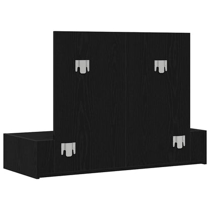 Sminkebord Svart Eik Vegghengt 100x40x70 cm