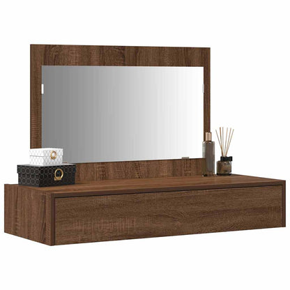 Sminkebord Brun Eik Vegghengt 100x40x70 cm