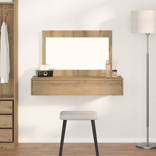 Sminkebord Brun Eik Vegghengt 100x40x70 cm