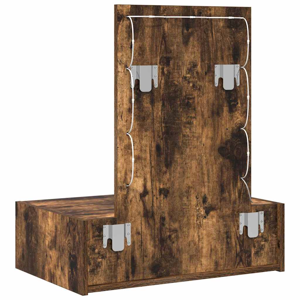 Sminkebord med speillys Brun 60 x 40 x 70 cm