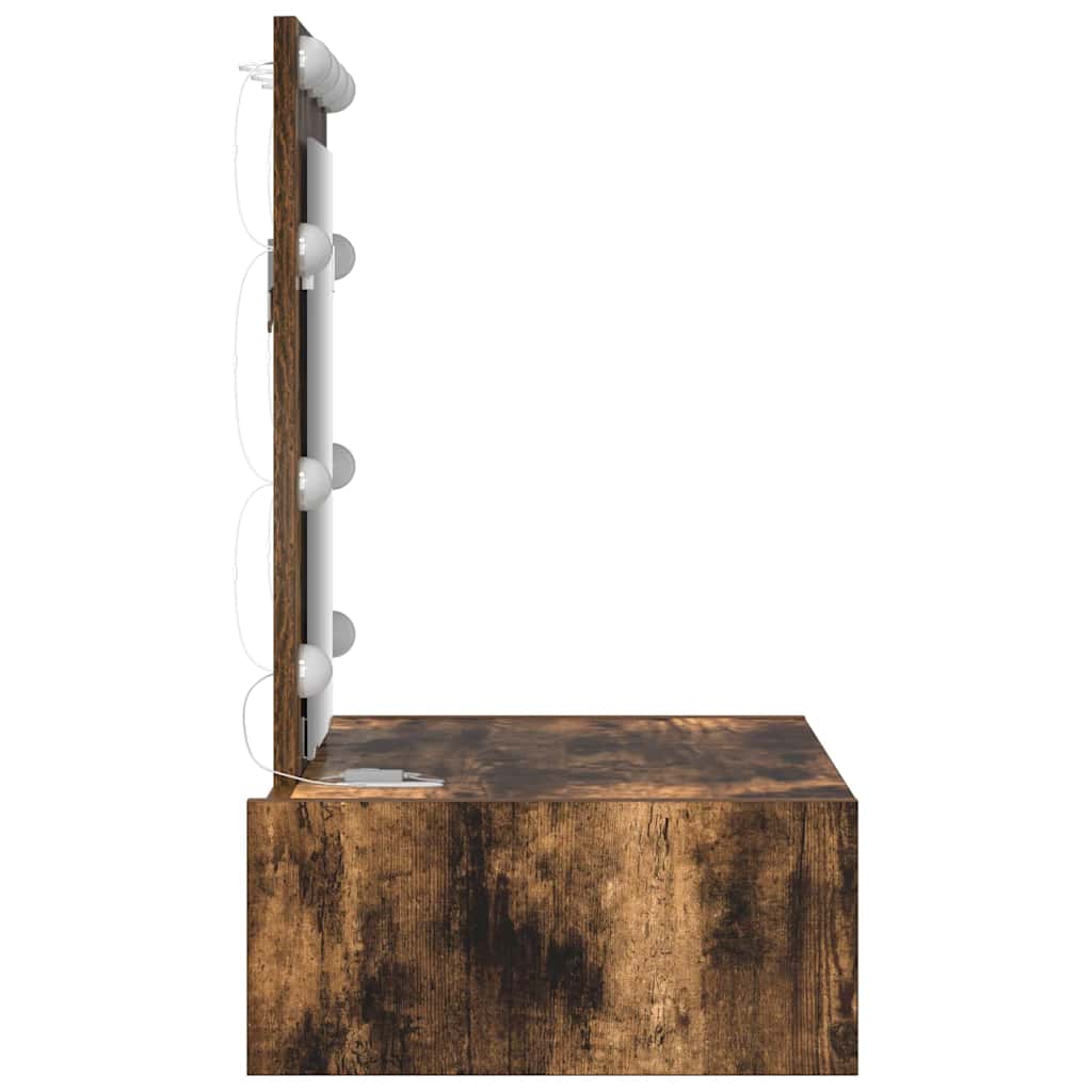 Sminkebord med speillys Brun 60 x 40 x 70 cm