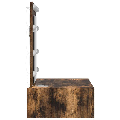 Sminkebord med speillys Brun 60 x 40 x 70 cm