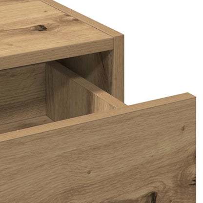 Sminkebord Brun Eik Vegghengt LED