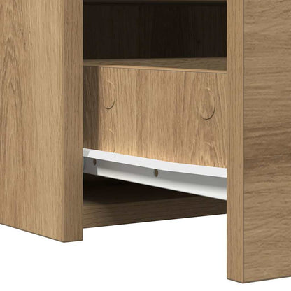 Sminkebord Brun Eik Vegghengt LED