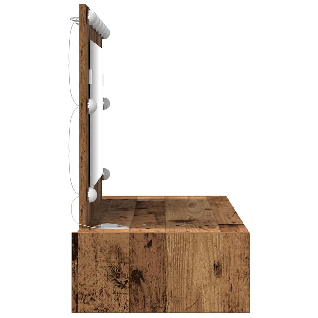 Sminkebord Gammelt Tre Vegghengt LED