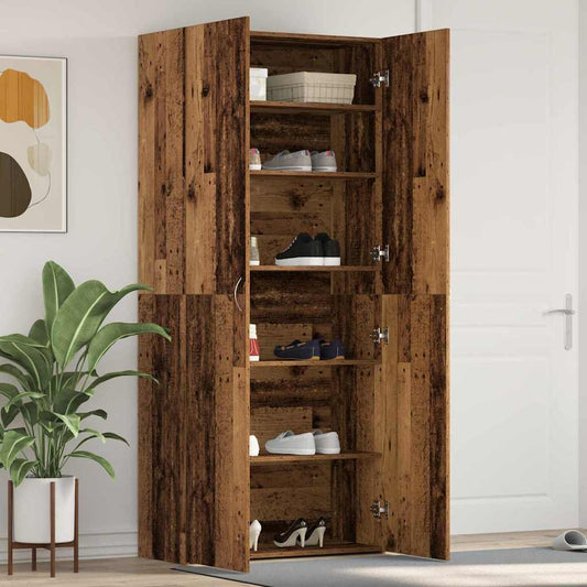 Skoskap Skohylle Skobenk Brun med hylle 80 x 35,5 x 180 cm