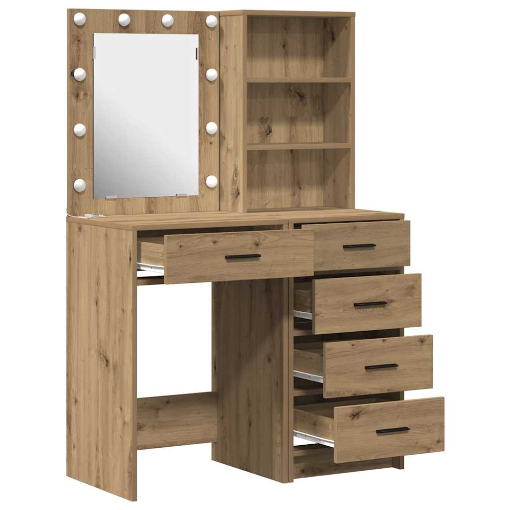 Sminkebord med skuff 2 pcs Brun 50 x 41 x 135 cm Konstruert tre