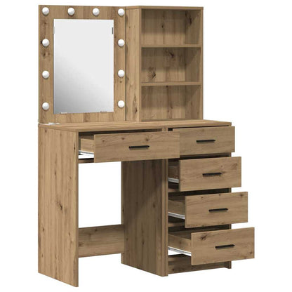 Sminkebord med skuff 2 pcs Brun 50 x 41 x 135 cm Konstruert tre