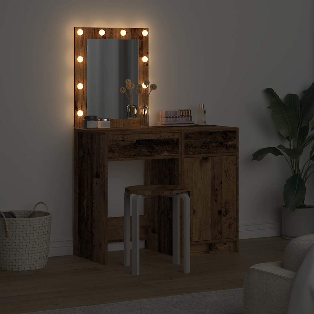 Sminkebord med skuff 2 pcs Brun 50 x 41 x 135 cm Konstruert tre