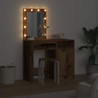 Sminkebord med skuff 2 pcs Brun 50 x 41 x 135 cm Konstruert tre