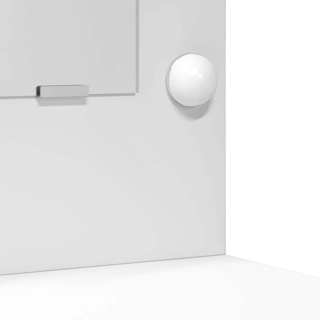 Sminkebordsett med LED -stripelys 3 pcs Hvit Konstruert tre