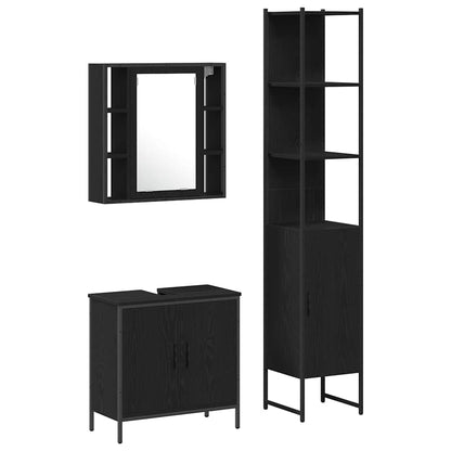 Baderomsskap Svart Eik 60x30x60 cm