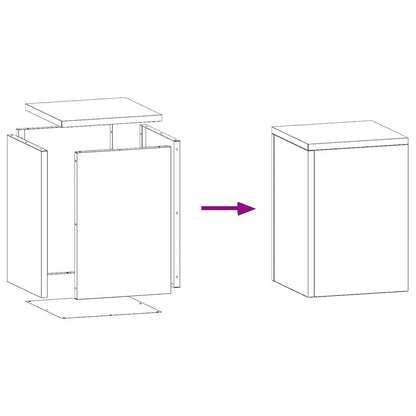 Planteholder 2 pcs Svart 24 x 24 x 35 cm Stål