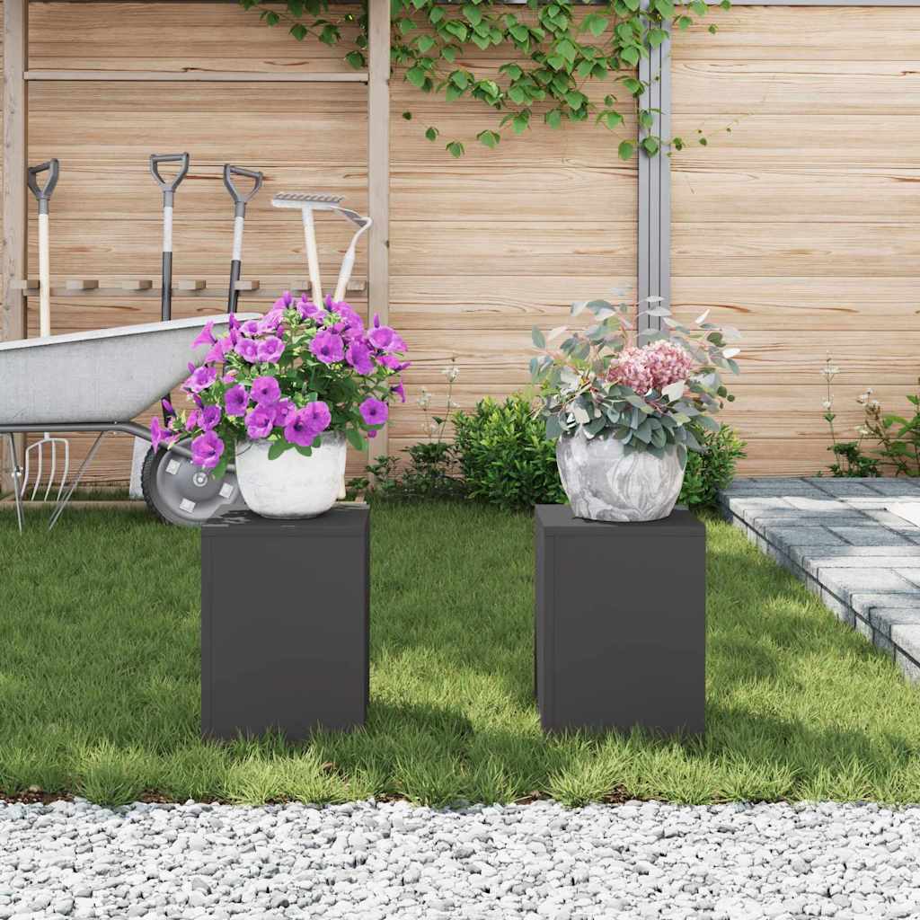 Planteholder 2 pcs Svart 24 x 24 x 35 cm Stål