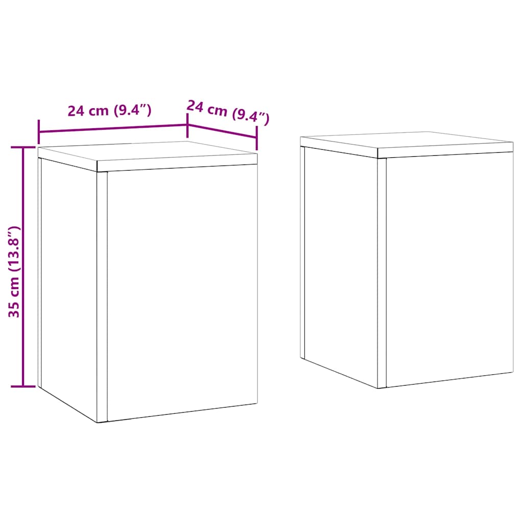 Planteholder 2 pcs Svart 24 x 24 x 35 cm Stål