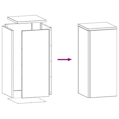 Planteholder 2 pcs Rusten 24 x 24 x 55 cm Cortenstål