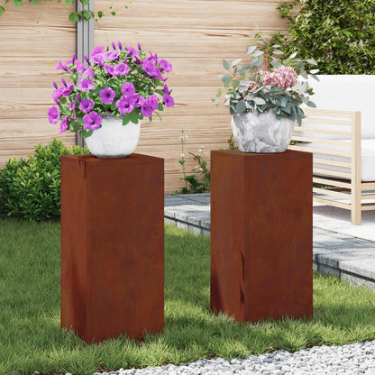 Planteholder 2 pcs Rusten 24 x 24 x 55 cm Cortenstål