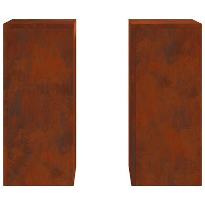 Planteholder 2 pcs Rusten 24 x 24 x 55 cm Cortenstål