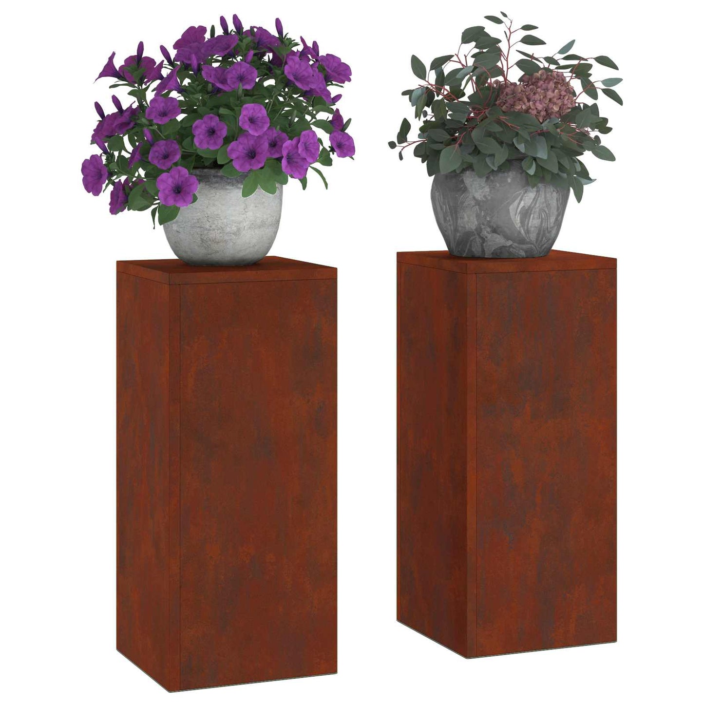 Planteholder 2 pcs Rusten 24 x 24 x 55 cm Cortenstål