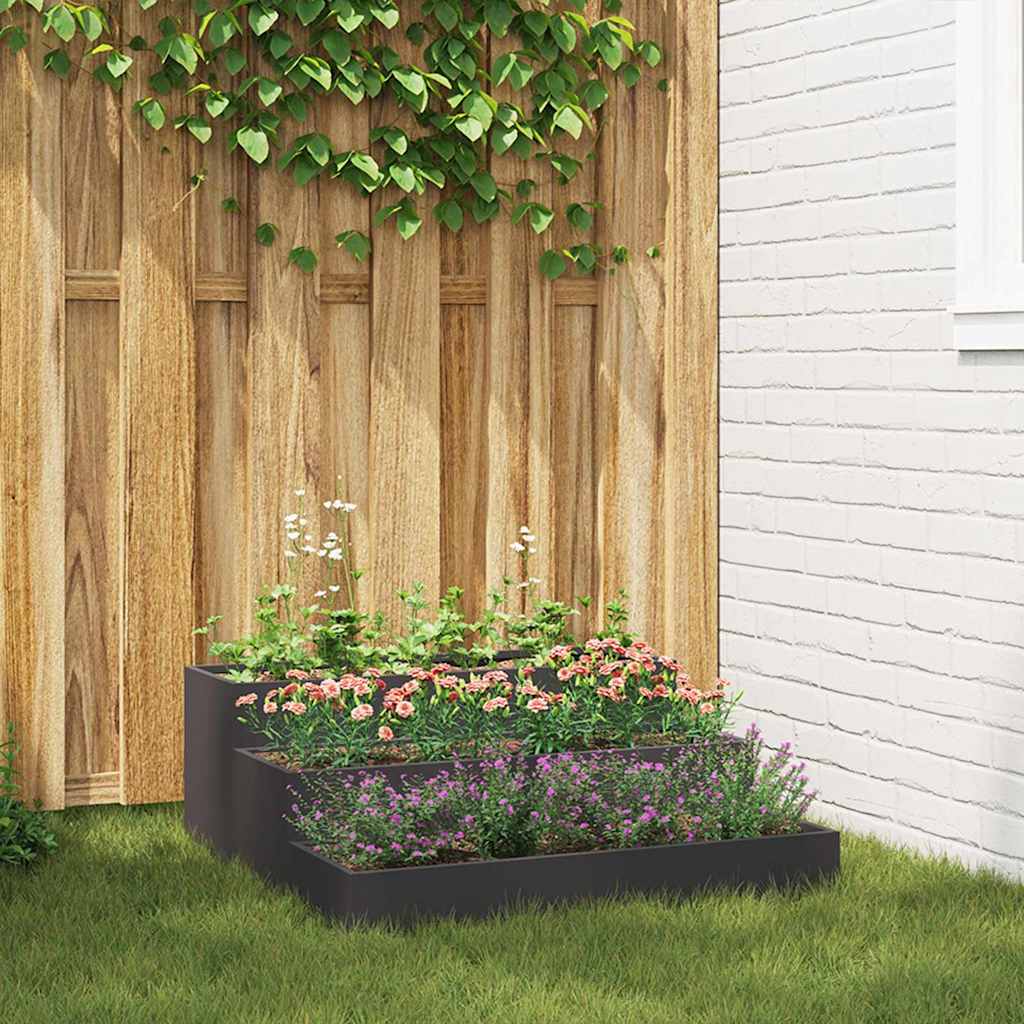 Hageblomsterpotte Svart 90 x 90 x 35 cm Kaldvalsestål