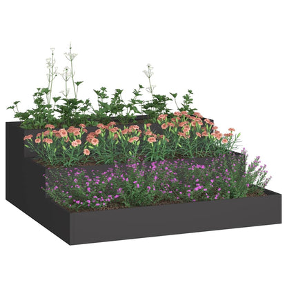 Hageblomsterpotte Svart 90 x 90 x 35 cm Kaldvalsestål