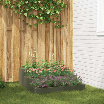 Hageblomsterpotte Olivengrønn 90 x 90 x 35 cm Kaldvalsestål