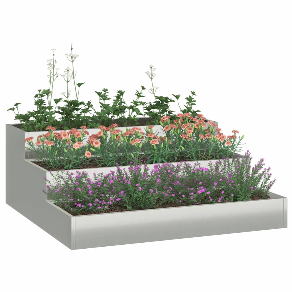 Hageblomsterpotte sølv 90 x 90 x 35 cm Galvanisert Stål