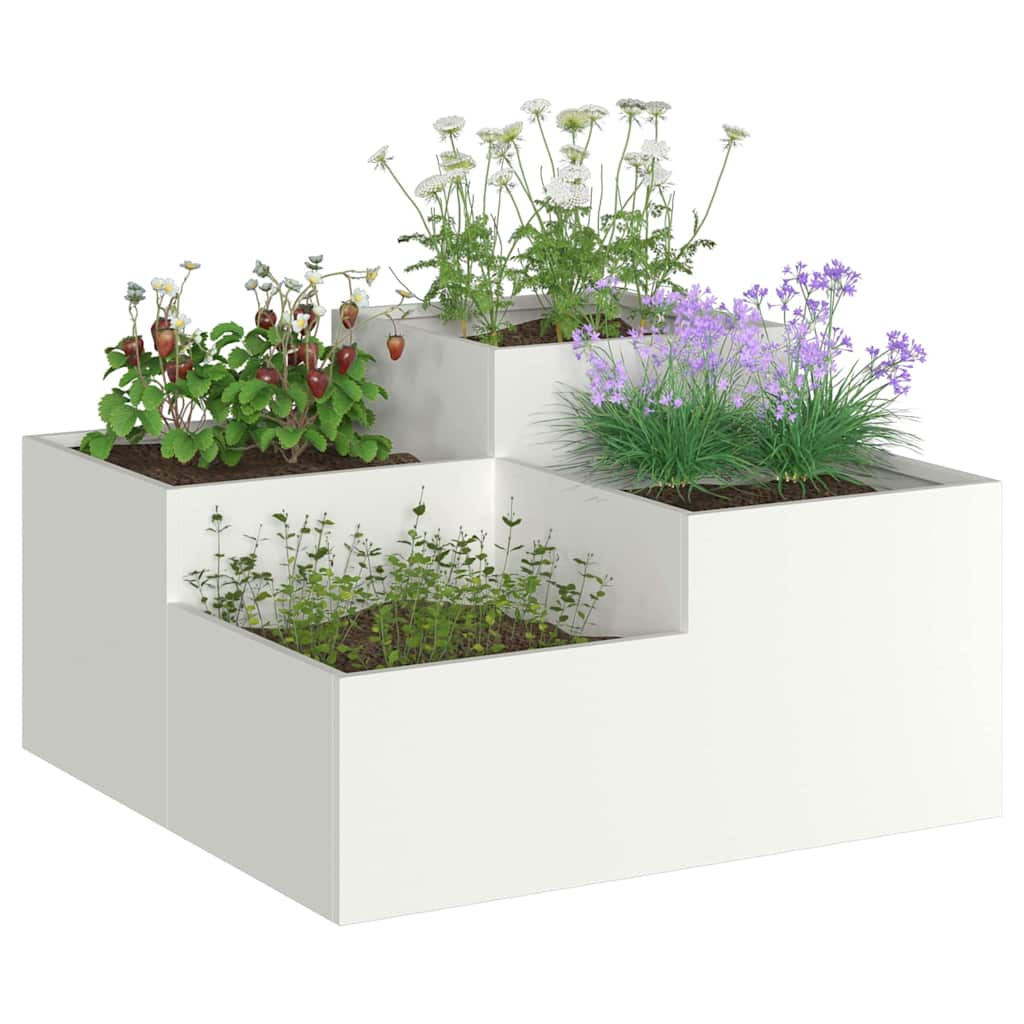 Hageblomsterpotte Hvit 100 x 100 x 48 cm Stål
