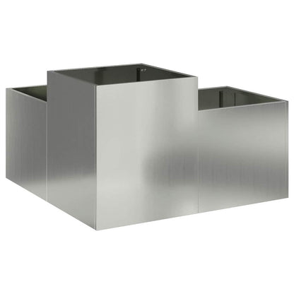 Hageblomsterpotte sølv 100 x 100 x 48 cm Galvanisert stål