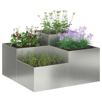 Hageblomsterpotte sølv 100 x 100 x 48 cm Galvanisert stål