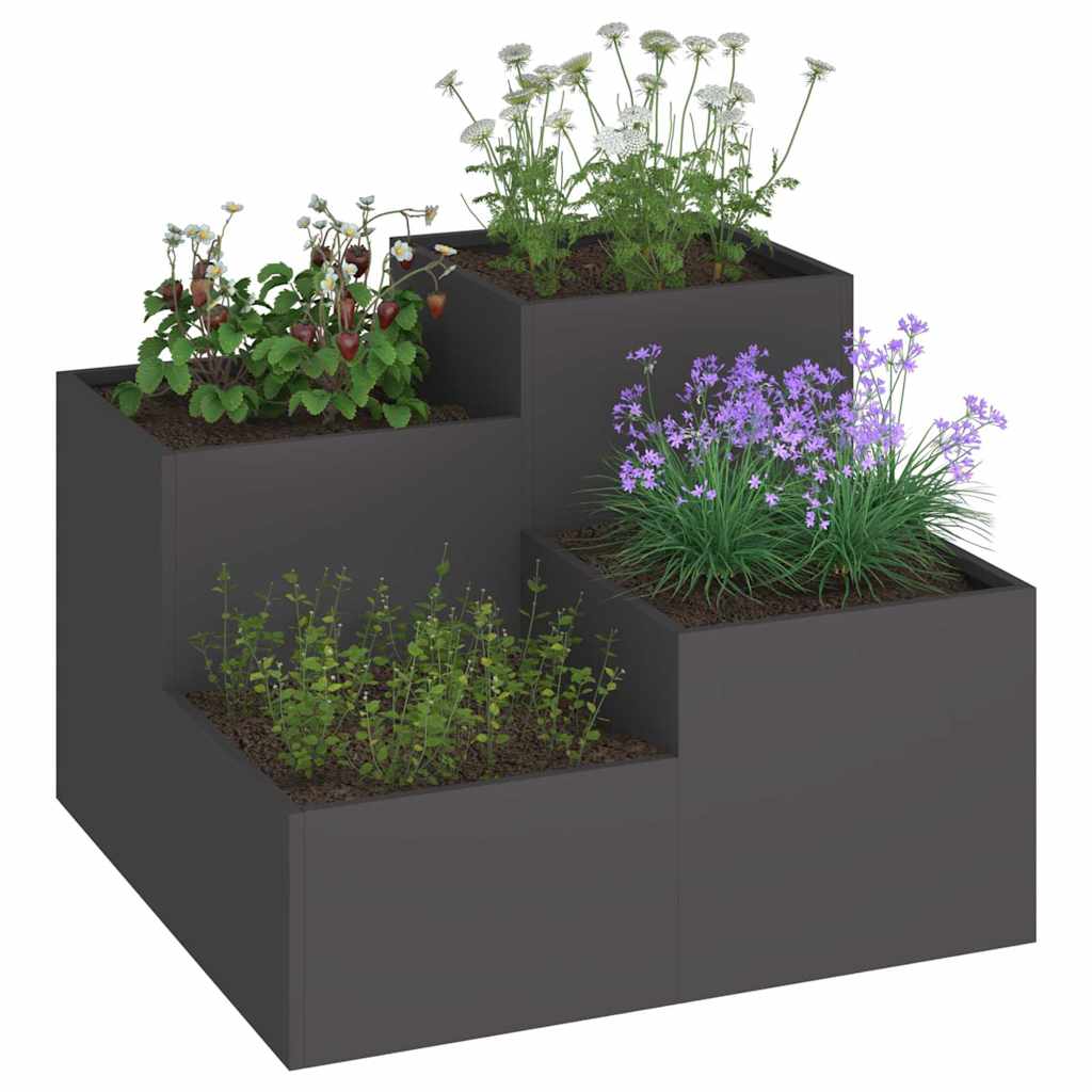 Hageblomsterpotte Svart 100 x 100 x 60 cm Stål