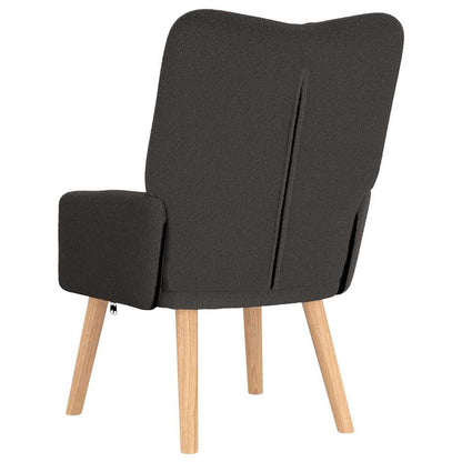 Lenestol Grå Mørkegrå Krøllete Ull-lignende Stoff