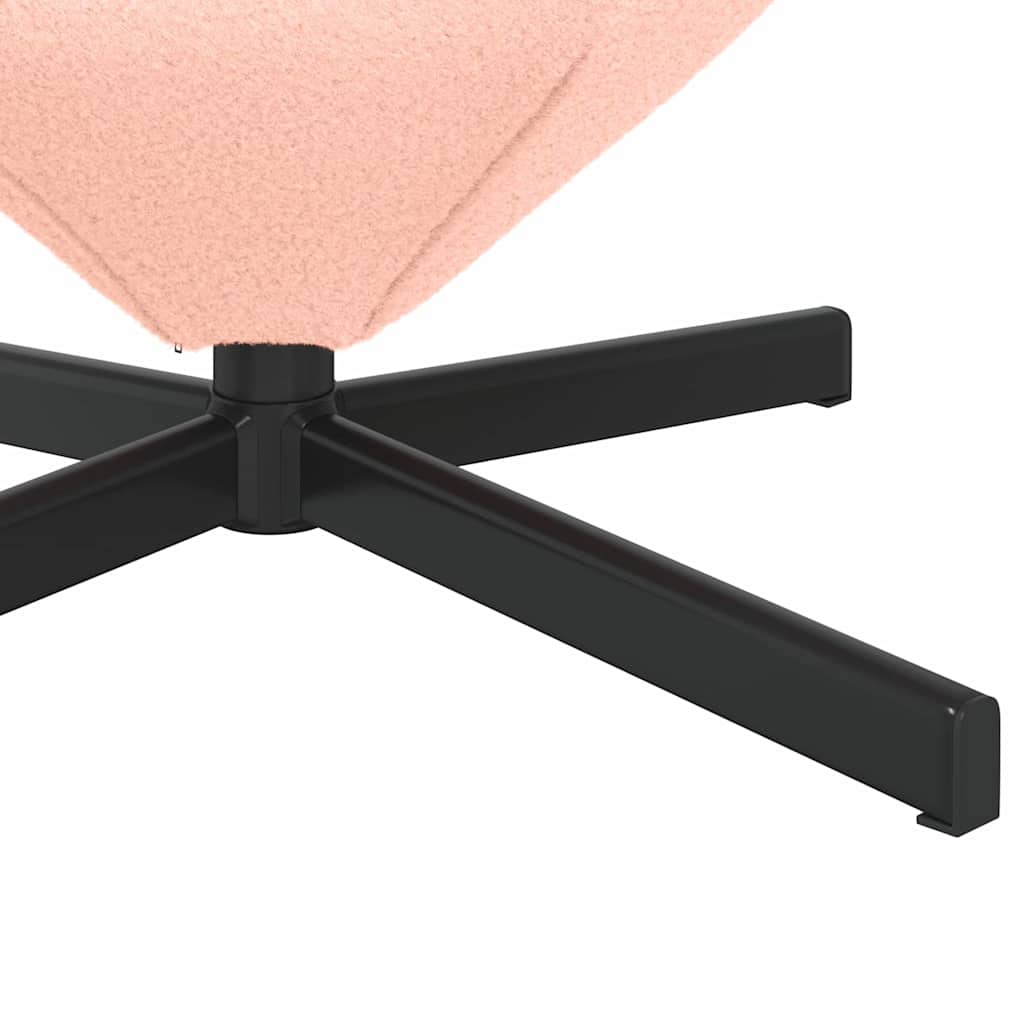 Lenestol Rosa Egg Stol Krøllete Ull-lignende Stoff