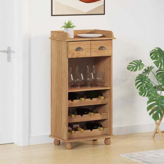 Vinstativ Vinskap ASKIM Honningvoks 57 x 37 x 114 cm Massiv furu