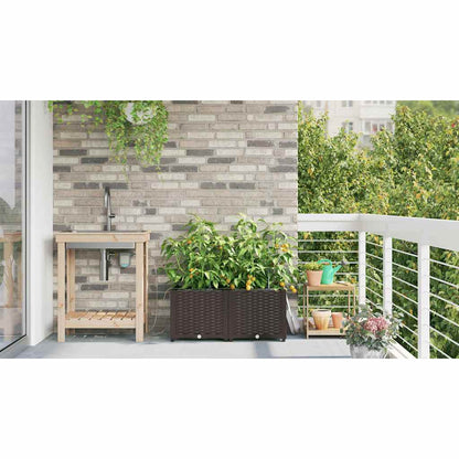 Hageblomsterpotte 2 pcs Brun Plast