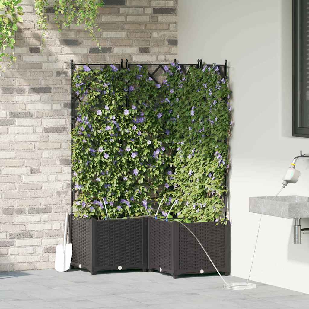 Hageblomsterpotte 3 pcs Svart Plast
